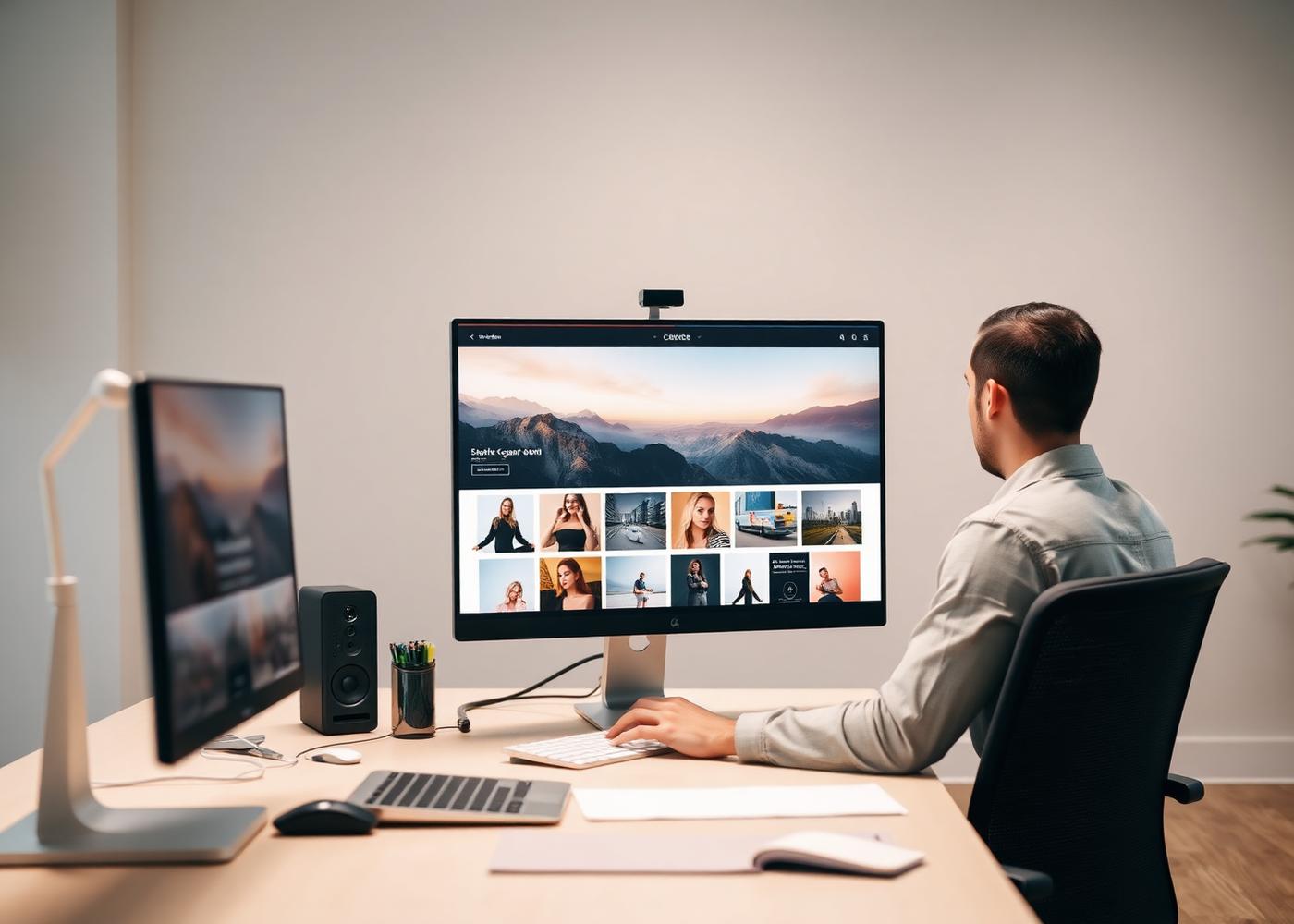 Designer working on a premium website design
