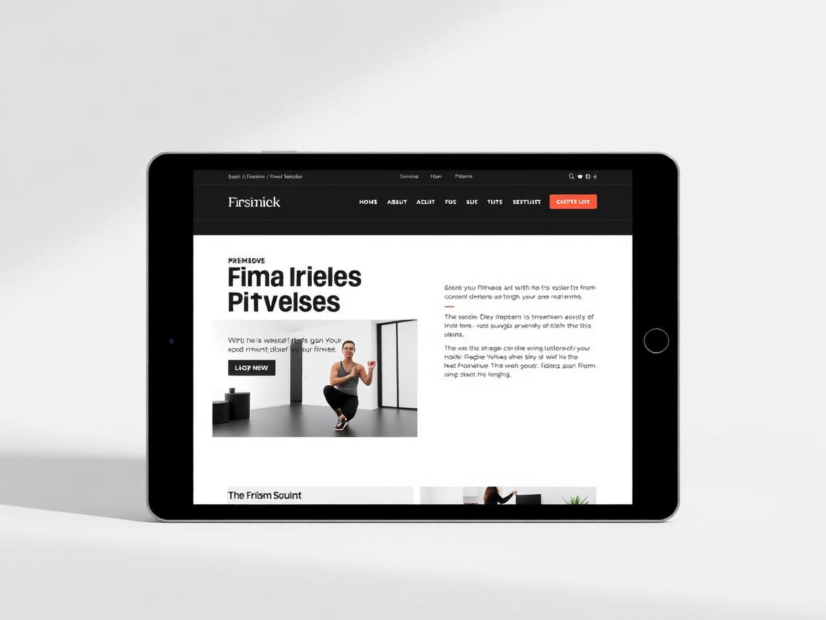 Fitness website mockup